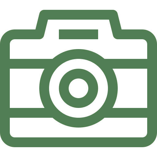 Green camera icon with a transparent background